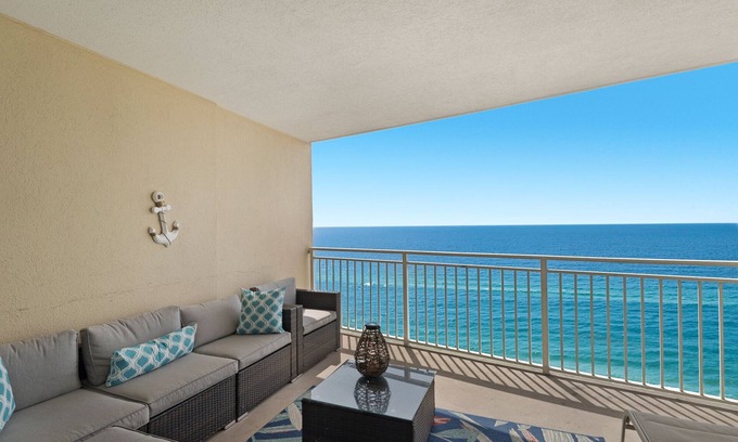 Panama City Beach Condo | BEAUTIFUL BEACHFRONT! SPACIOUS COASTAL RETREAT! 1 MILE E OF PIER PARK!