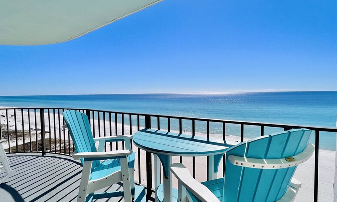 Lower Grand Lagoon Condo | Beautiful Beachfront Condo! Beach Service! Pool, 750sf Wrap-A-Round Balcony