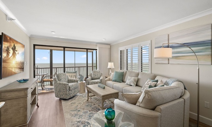 Madeira Beach Condo | Beautiful Beachfront Condo with Pool, Balcony, Gulf views + Pool Access