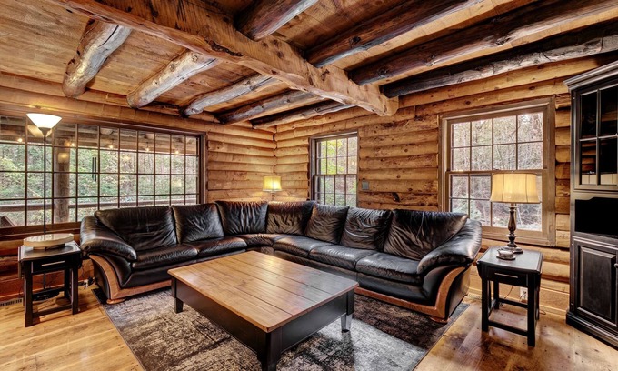 Northwest Harwinton Cabin | Beautiful brook-side log cabin on 3 private acres - 2 bed, 1.5 bath, entire home