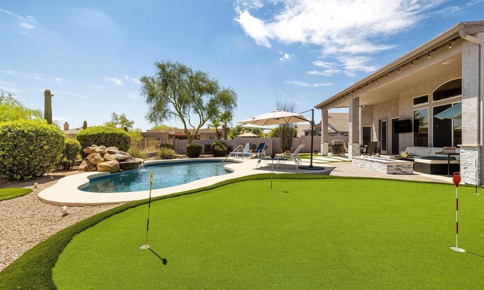 Desert View Village House | Beautiful Cave Creek Hm w/Hot Tub, Pool, Putting Grn, 4 bedrooms