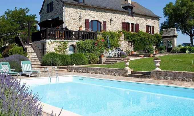 Saint-Andre-de-Najac Villa | Beautifully Restored Stone House, Private Pool, Idyllic Setting & Stunning Views 10 mins from Najac!