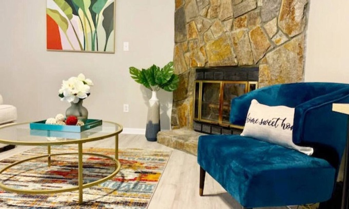 Northeast Raleigh House | Beautiful home with king bed stoned fire place and pool/Games for famlies