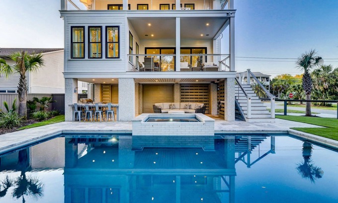 Isle of Palms House | Beautiful IOP Retreat with Private POOL, Hot Tub, and steps to BEACH!