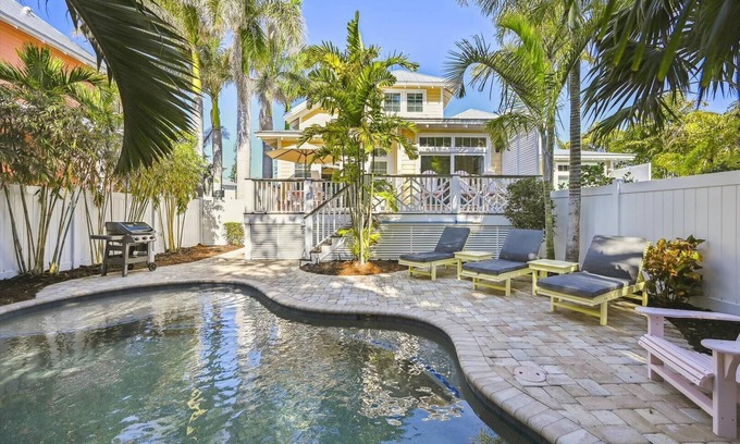 Holmes Beach House | Beautiful Island Home with Great Amenities, Pool, Grill, located close to the Gulf Beaches