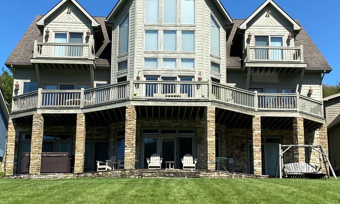McHenry House | Beautiful Lakefront Home with Hot Tub Near Mountain and Attractions