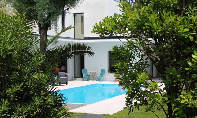 Anglet House | beautiful modern villa with heated pool near: sea, golf, tennis and shops