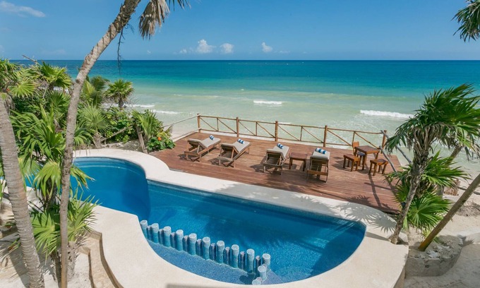 Tulum Villa | BEAUTIFUL PRIVATE BEACH FRONT LUXURY VILLA RETREAT NEAR TULUM
