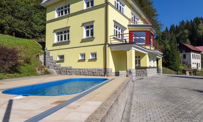 Albrechtice v Jizerskych horach Villa | Beautiful private villa for 24 people with private pool, WIFI, TV, terrace and parking