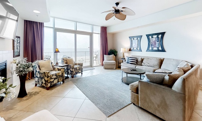 Orange Beach Condo | Beautiful & roomy condo in beachfront resort with pool, tennis & hot tub
