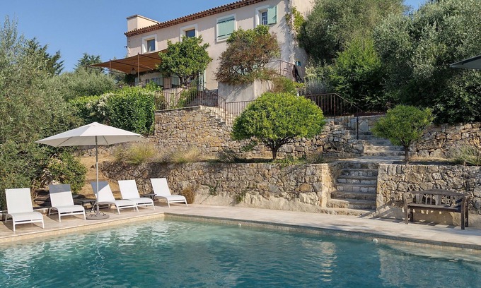 Chateauneuf-Grasse Villa | Beautiful villa, 5 ensuite bedrooms with AC, private, open views, near village