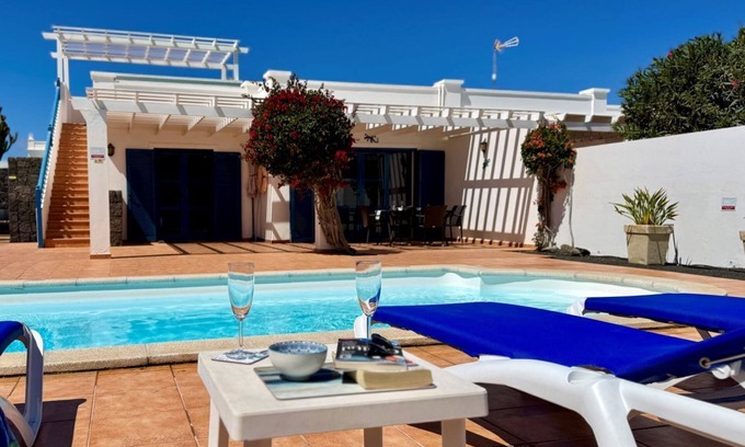 Playa Blanca Villa | Beautiful Villa with a private heated pool and roof terrace.