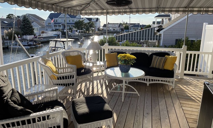 Mantoloking House | Beautiful WATERFRONT HOME WITH PRIVATE DOCK! Short walk to private ocean beach!