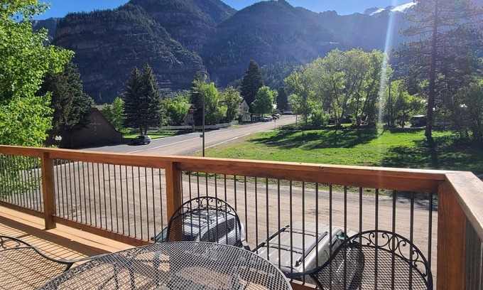Ouray Condo | Best Mtn Amphitheater&fireworks views from PRIVATE DECK-1200MGPS-River-BBQ yes!