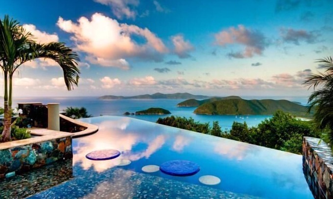 Estate Hammer Farm Villa | Best views & pool deck on St John just up the hill from Cinnamon Bay Beach.