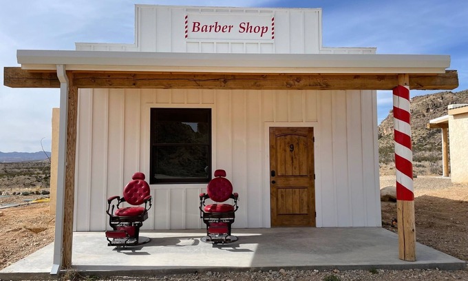 Terlingua Hotel | Big Bend Lodging at Ten Bits Ranch | Room #9 (Barber Shop)