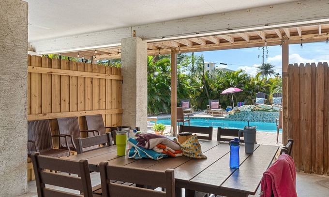 Indian Rocks Beach House | Bikini BeachHouse! Sleeps 16 w/Heated Pool+Firepit