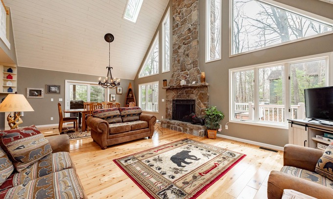 Blakeslee House | Blended: Lake Access, Hot Tub, Dock, Fireplace!