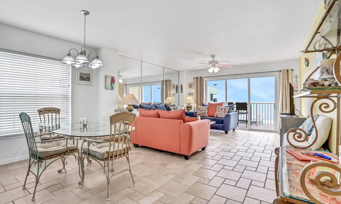 Independence Square Condo | Blissful condo with pool - Gulf-view balcony, private W/D & central AC