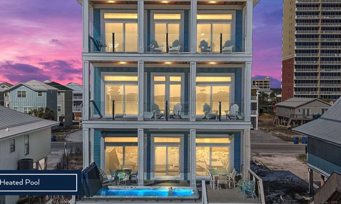 Ono Island House | Blue Diamond by Kaiser, Beach Front Luxury Home with Swim Spa, Outdoor Bar, & Grill
