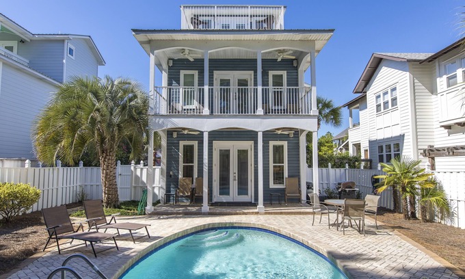 Village of Sugar Beach House | Blue Paradise: Heated Pool, Seagrove Beach, Sleeps 12