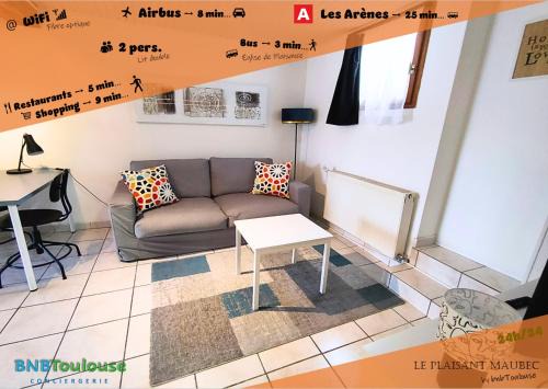 Plaisance-du-Touch Apartment | ► BNB TOULOUSE ► Le Plaisant Maubec WiFi 24/7