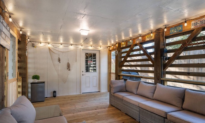 Colington Harbour House | Boho-chic Banks getaway with luxe interior, hot tub, AC, & W/D - dog friendly