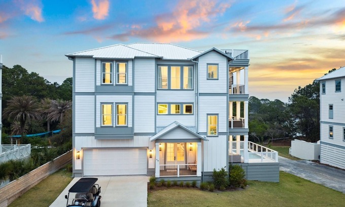 Sugarwood Beach House | Book for Fall! Private Pool! Serene Views! Adult Bikes! Short Walk to the Beach! Low-Speed Vehicle!