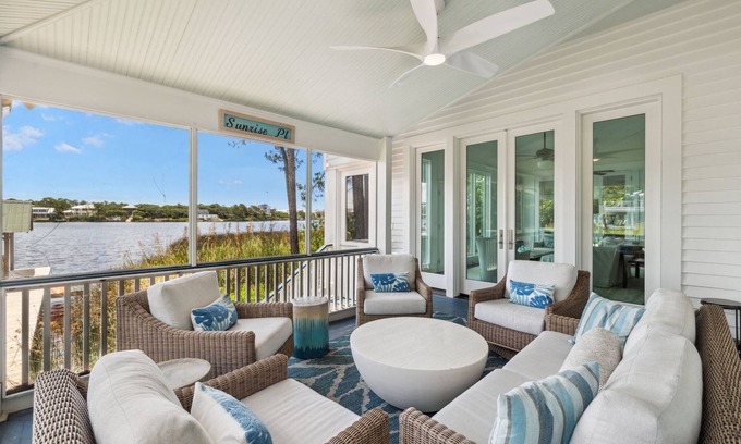 Seagrove Beach House | Book Now for Fall Break! Waterfront Property on Eastern Lake! 4 Adult Bikes! Private Dock!