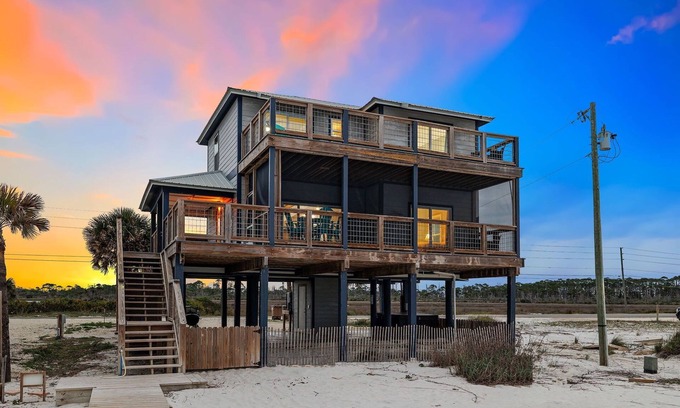 Cape San Blas House | Book Now for Fall Stays! Gulf Front! Dog-Friendly! Private Boardwalk! Water Views!