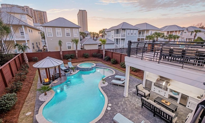 Miramar Beach House | Book Now for Summer! Private Fenced in Pool and Sitting Spa! Gulf Views! Hibachi Grill!