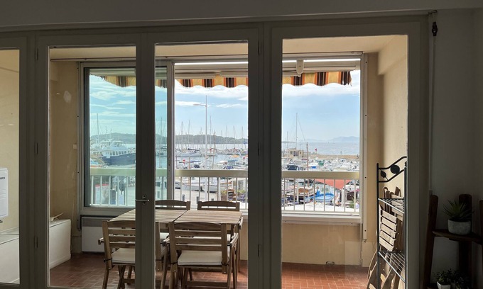 Six-Fours-les-Plages Apartment | Breathtaking view of the port of Brusc and the island of Embiez