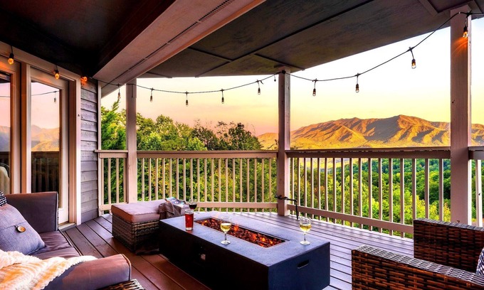 Chalet Village House | Breathtaking Smoky Mtn Views - Hot Tub, Firepits, Game Room, Near Gatlinburg