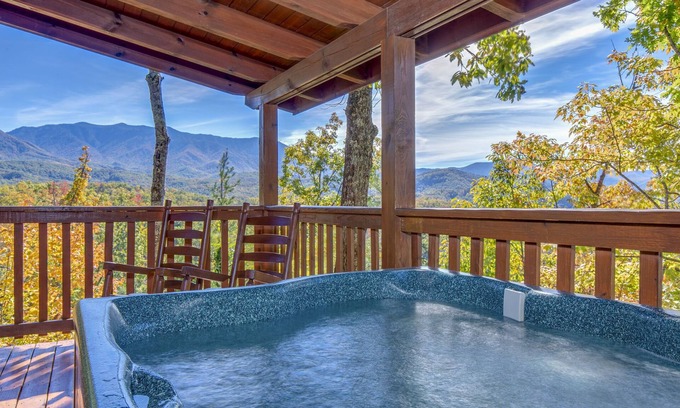 Black Bear Falls Cabin | 'Breathtaking View' Cabin w/Game Room & Hot Tub!