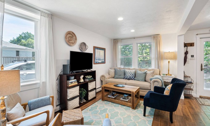 Rockport Cottage | Breezy home with patio - dogs OK, walk to beach, harbor & restaurants