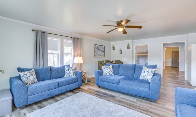 Shelby Cottage | Bright Shelby Cottage w/Deck & Creek Views!