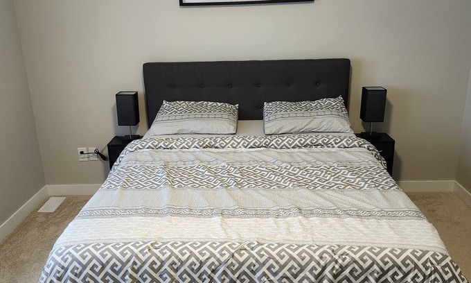 Balderson House | Budget Friendly Master bedroom Equipped with full Furniture in brand new home.