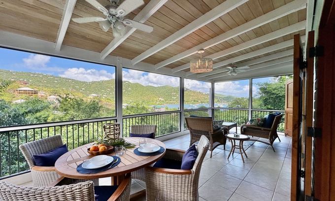 Estate Little Plantation House | Bungalow Blue ~ 1 bedroom w/AC in heart of Coral Bay