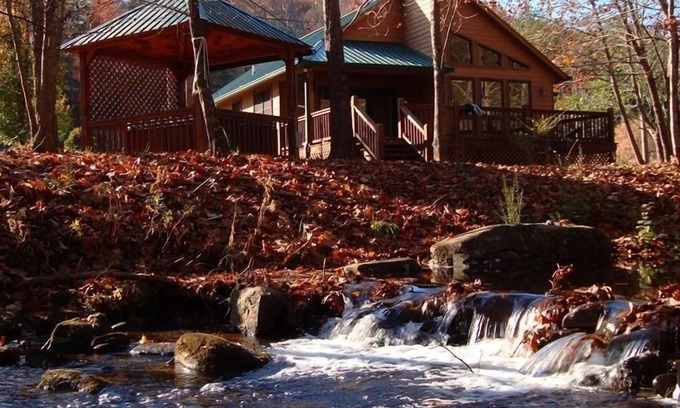 Unaka Cabin | Cabin & Hot Tub on Rushing Trout Stream in the Great Smokey Mountains