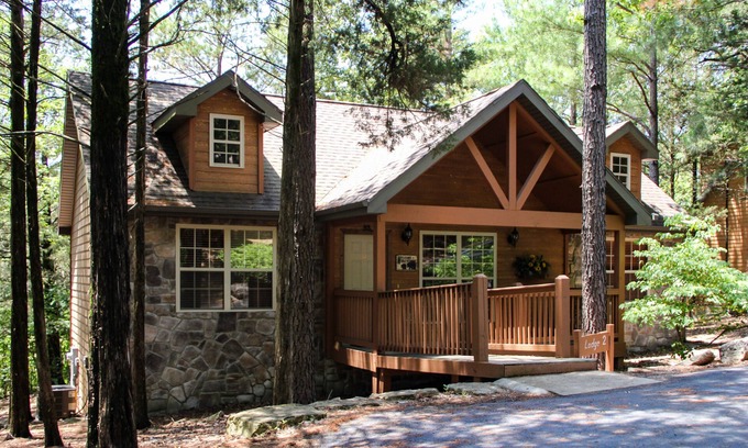 Branson West Cabin | Cabin in Branson West with fireplace, outdoor pool, tennis, golf