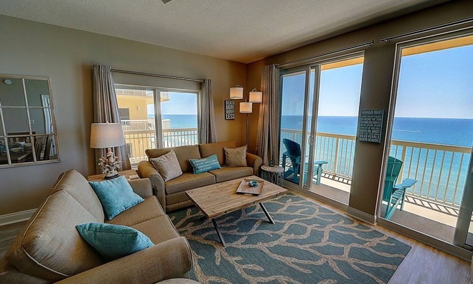 Panama City Beach Condo | Calypso Corner Unit. Incredible wrap around Balcony, Highly Reviewed!