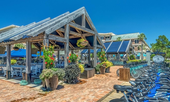 Seacrest Beach House | `Camp David` 30A Seacrest Beach Rental Next to Green Space & Lagoon Pool + Bikes