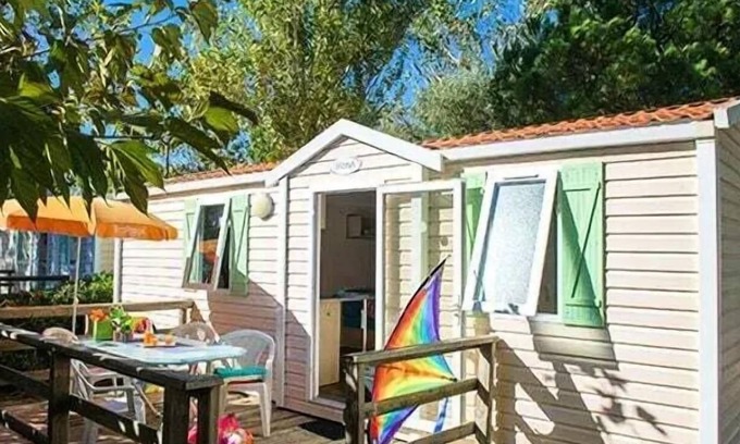 Camiers House | Camping La Dune Blanche* - Classic XL mobile home 3 rooms 4/6 people raised terrace