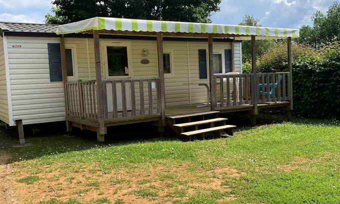 Limeuil House | Camping les Poutiroux * - Mobilhome 3 Chambres avec terrasse couverte 6 personnes