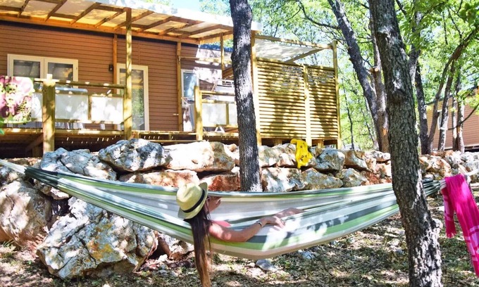 Bauduen House | Camping Tikayan Rives du Lac de Sainte Croix* - Arizona Mobile Home with Jacuzzi 4 Rooms 6 People Air Conditioned