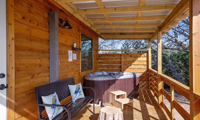 Llano Cabin | Casa del Sol | 1/1 Hill Country Cabin, Hot Tub, Full Kitchen, Pet Friendly w/fee
