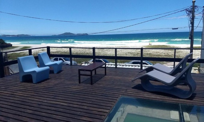 Foguete House | Casa do Beiral Azul 6 Qts Pé na areia Piscina