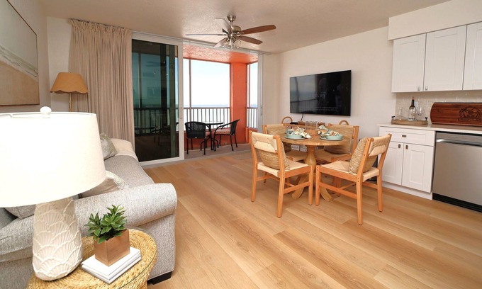 Fort Myers Beach Condo | Casa Playa Resort #703 Beach Front - "Sunset Siesta"