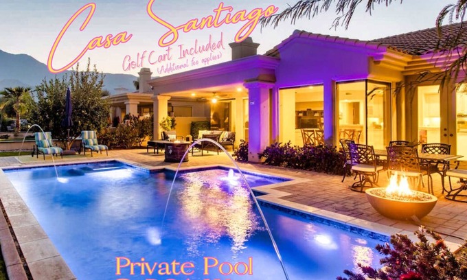 La Quinta House | Casa Santiago – Private Pool, Firepit & Golf View