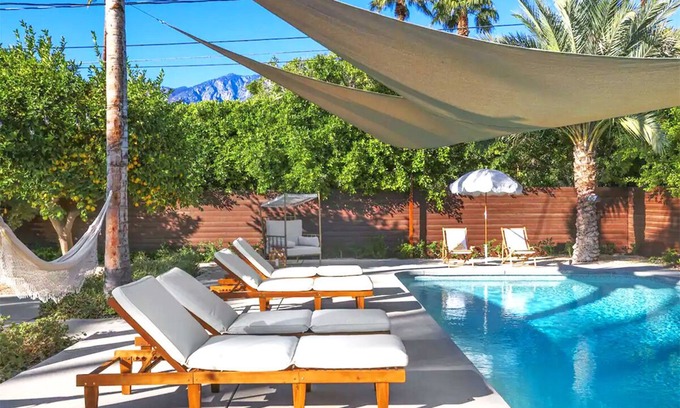 Palm Springs House | Casa Verde Pool Paradise - Serene, Fun, Stunning Views